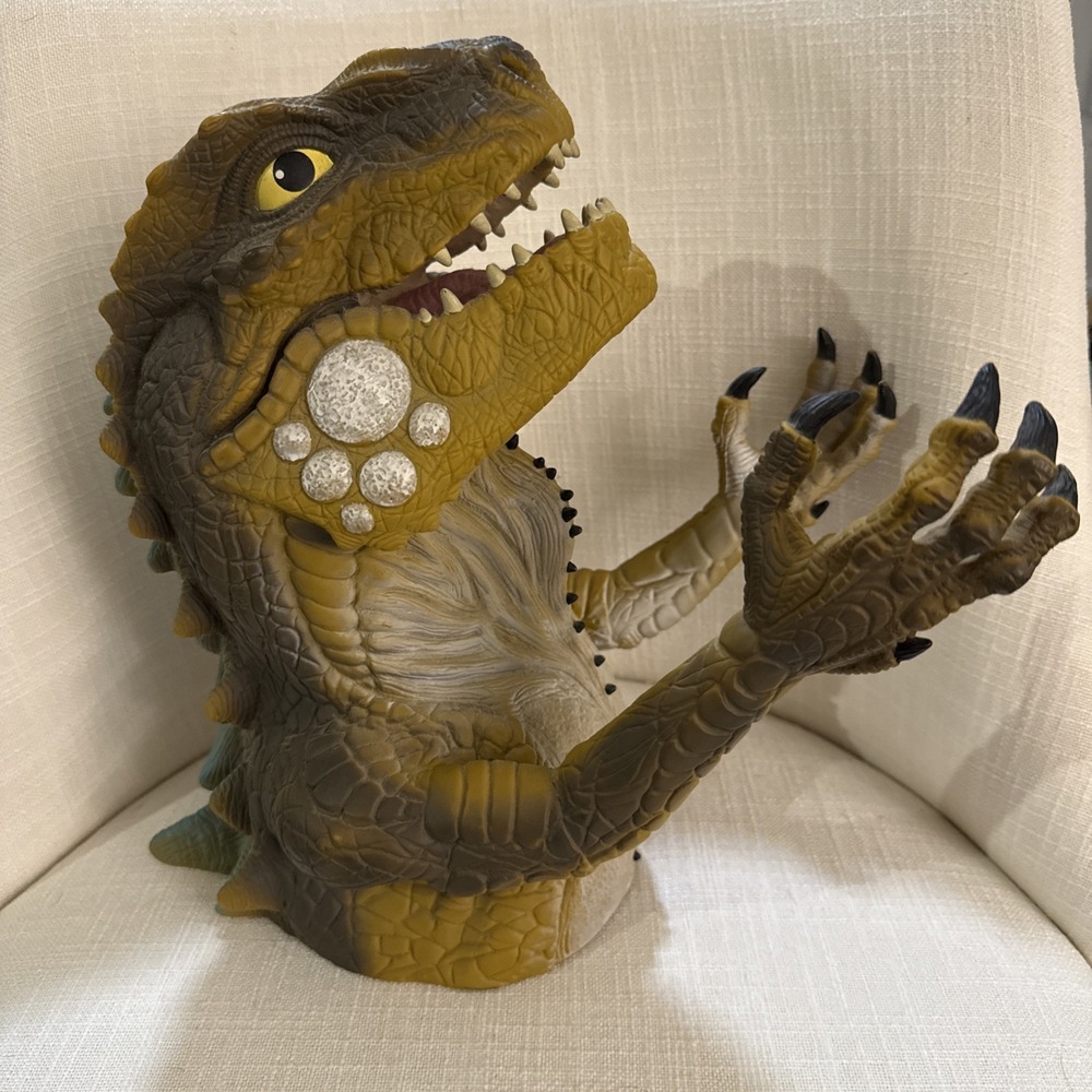 1998 Togo Godzilla T-Rex Dinosaur Rubber Hand Puppet Large 13"‎ RESAURES Co.